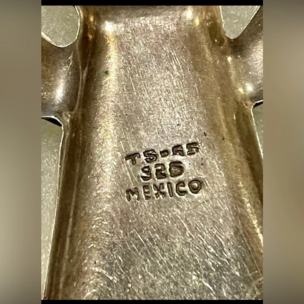 silver TAXCO angel with derby hat large necklace pendant Vintage Mexico 925 - Picture 3 of 5